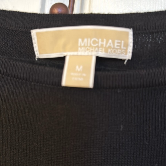 Michael Kors Black & Green Sweater Dress w/ Gold Side Zippers - Picture 5 of 10